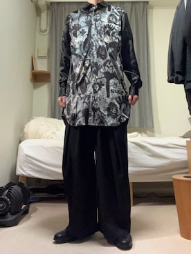 「ロングシャツ」｜緇狐 さん（メンズ・165cm）の秋コーディネート