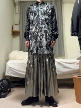 「ロングシャツ」｜緇狐 さん（メンズ・165cm）の秋コーディネート