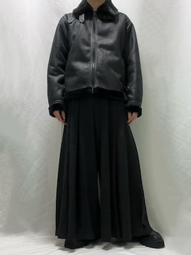 「ビットローファー」｜「アイテム（ブルゾン）」を使った、黒狐  さん（メンズ・165cm）の冬コーディネート