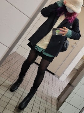 「アイテム（ハット）」を使った、のんさん（レディース・158cm）の冬コーディネート