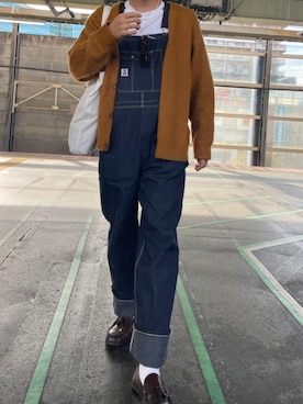 「Wrangler（ラングラー）のアイテム（オールインワン・サロペット）」を使った、a_oさん（メンズ・181cm）の秋コーディネート