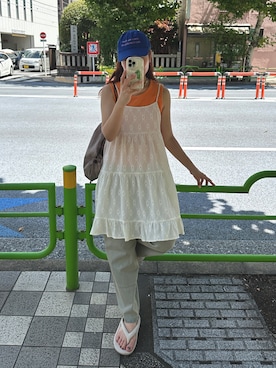 「アイテム（バックパック/リュック）」を使った、yuri さん（レディース・162cm）の夏コーディネート