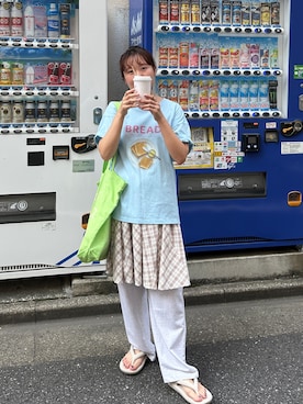 「アイテム（スウェットパンツ）」を使った、yuri さん（レディース・162cm）の夏コーディネート