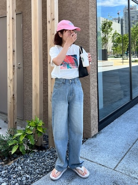 「アイテム（帽子）」を使った、yuri さん（レディース・162cm）の春コーディネート