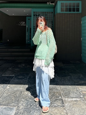 「アイテム（メガネ）」を使った、yuri さん（レディース・162cm）の夏コーディネート