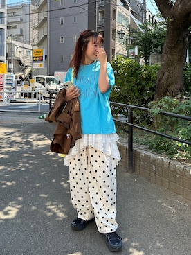 「アイテム（トートバッグ）」を使った、yuri さん（レディース・162cm）の夏コーディネート