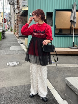 「アイテム（スウェット）」を使った、yuri さん（レディース・162cm）の春コーディネート
