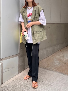 「feepur（フェピュール）のアイテム（パンツ）」を使った、yuri さん（レディース・162cm）の夏コーディネート