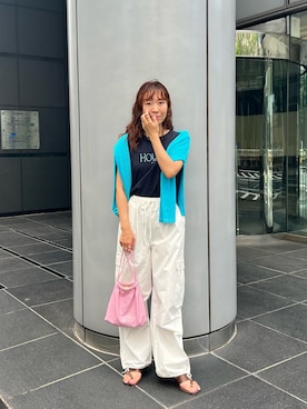 「feepur（フェピュール）のアイテム（カーゴパンツ）」を使った、yuri さん（レディース・162cm）の夏コーディネート