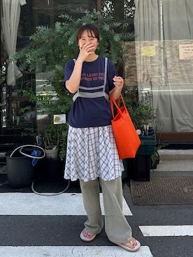 「Ray BEAMS（レイビームス）のアイテム」を使った、yuri さん（レディース・162cm）の夏コーディネート