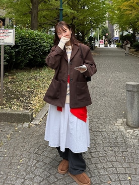 「アイテム（スウェットパンツ）」を使った、yuri さん（レディース・162cm）の秋コーディネート