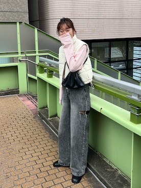 「feepur（フェピュール）のアイテム（ダウンベスト）」を使った、yuri さん（レディース・162cm）の秋コーディネート