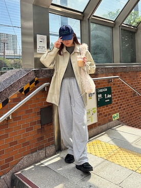 「アイテム（カバーオール）」を使った、yuri さん（レディース・162cm）の秋コーディネート