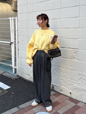 「feepur（フェピュール）のツータックグルカパンツ（スラックス）」を使った、yuri さん（レディース・162cm）の冬コーディネート