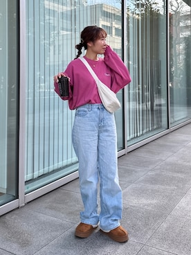「春カラー」｜「アイテム（スリッポン）」を使った、yuri さん（レディース・162cm）の冬コーディネート
