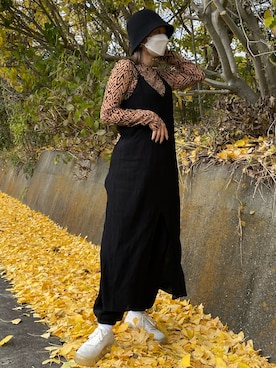「アパレルスタッフ」｜「アイテム（帽子）」を使った、ayanoさん（レディース・154cm）の冬コーディネート