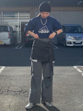 「でにむ」｜「アイテム（スラックス）」を使った、ayanoさん（レディース・154cm）の秋コーディネート