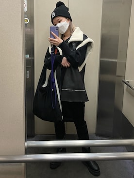 「JEANASIS（ジーナシス）のアイテム（その他アウター）」を使った、ayanoさん（レディース・154cm）の冬コーディネート
