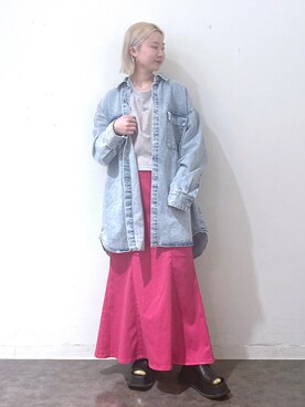 「JEANASIS（ジーナシス）のアイテム（スリッポン）」を使った、ayanoさん（レディース・154cm）の春コーディネート