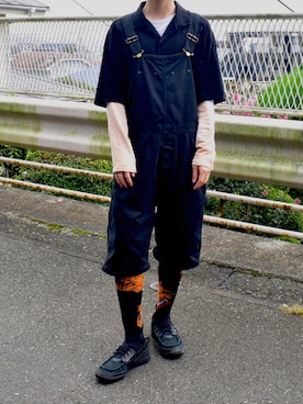 「TENBOX（テンボックス）のアイテム（オールインワン・サロペット）」を使った、Ryo さん（メンズ・168cm）の秋コーディネート