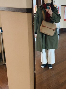 「MUJI」｜「アイテム（モッズコート）」を使った、ki.さん（レディース・160cm）の春コーディネート