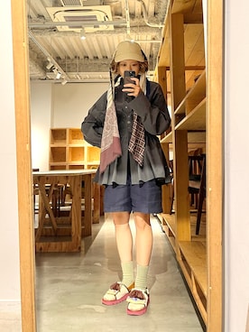 「サンダルに靴下」｜aikoさん（レディース・158cm）の秋コーディネート