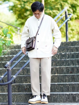 「Lui's（ルイス）のナローベルト（ベルト）」を使った、ヒデさん（メンズ・165cm）の秋コーディネート