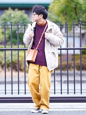 「ITEMS URBANRESEARCH（アイテムズ アーバンリサーチ）のアイテム（マウンテンパーカー）」を使った、ヒデさん（メンズ・165cm）の冬コーディネート