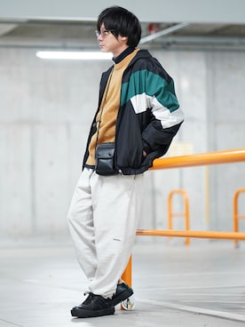 「kutir（クティール）のアイテム（ブルゾン）」を使った、ヒデさん（メンズ・165cm）の冬コーディネート