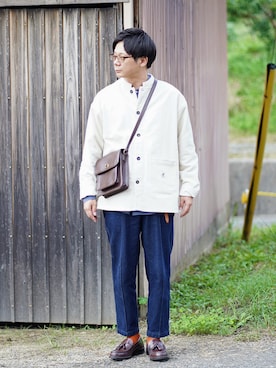 「Lui's（ルイス）のナローベルト（ベルト）」を使った、ヒデさん（メンズ・165cm）の秋コーディネート