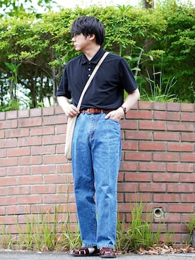 「Steven Alan（スティーブンアラン）のアイテム（サンダル）」を使った、ヒデさん（メンズ・165cm）の夏コーディネート