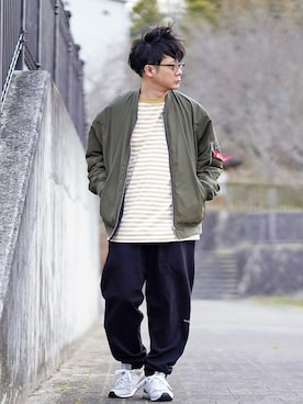 「URBAN RESEARCH Sonny Label（アーバンリサーチサニーレーベル）のアイテム（MA-1）」を使った、ヒデさん（メンズ・165cm）の春コーディネート