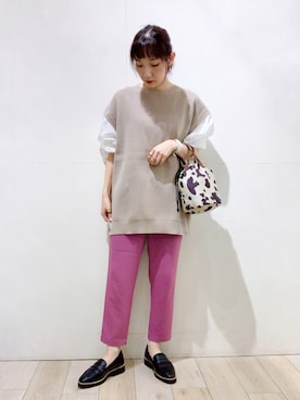 「カウ柄」｜yoshikaさん（レディース・156cm）の秋コーディネート