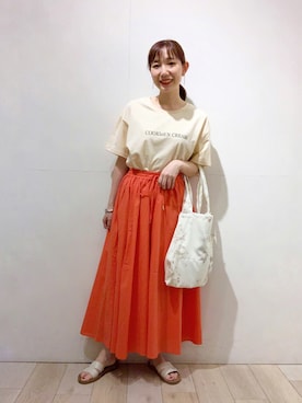 「LEPSIM（レプシィム）のアイテム（イヤリング）」を使った、yoshikaさん（レディース・156cm）の夏コーディネート