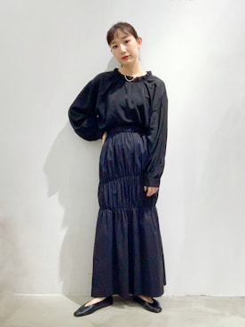 「LEPSIM（レプシィム）の２ＷＡＹチビスタンドブラウス　219653（シャツ/ブラウス）」を使った、yoshikaさん（レディース・156cm）の秋コーディネート