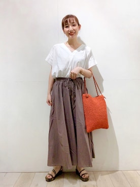 「LEPSIM（レプシィム）のアイテム（イヤリング）」を使った、yoshikaさん（レディース・156cm）の夏コーディネート
