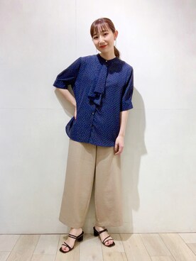 「LEPSIM（レプシィム）のアイテム（イヤリング）」を使った、yoshikaさん（レディース・156cm）の夏コーディネート
