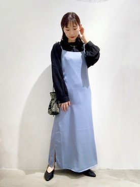 「LEPSIM（レプシィム）の２ＷＡＹチビスタンドブラウス　219653（シャツ/ブラウス）」を使った、yoshikaさん（レディース・156cm）の冬コーディネート