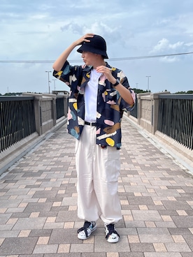 「CPCM（シーピーシーエム）のアイテム（帽子）」を使った、かずきさん（メンズ・175cm）の夏コーディネート