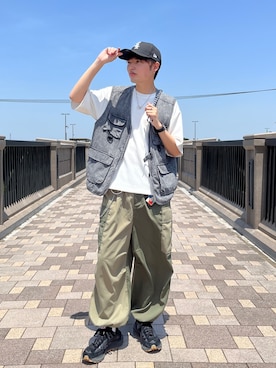 「アイテム（ベスト）」を使った、かずきさん（メンズ・175cm）の春コーディネート