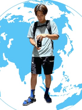 「Critical Slide（クリティカルスライド）のアイテム」を使った、MASAさん（メンズ・175cm）の夏コーディネート