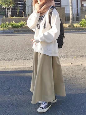 「アイテム（バックパック/リュック）」を使った、RIyO.さん（レディース・159cm）の秋コーディネート