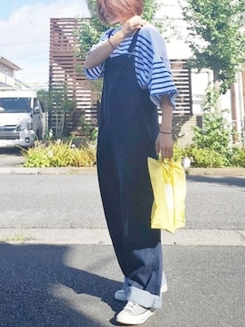 「ct70」｜「アイテム（サロペット/オーバーオール）」を使った、RIyO.さん（レディース・159cm）の夏コーディネート