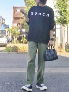 「zucca」｜「アイテム（スウェット）」を使った、RIyO.さん（レディース・159cm）の秋コーディネート