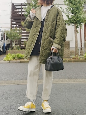 「ニットベスト」｜「アイテム（ノーカラージャケット）」を使った、RIyO.さん（レディース・159cm）の秋コーディネート