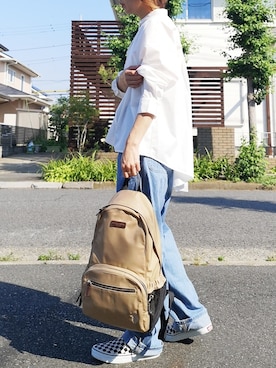 「メンズライク女子」｜「アイテム（スリッポン）」を使った、RIyO.さん（レディース・159cm）の夏コーディネート