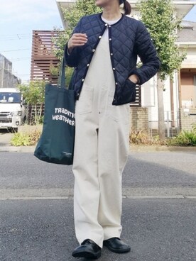 「CANAL JEAN（キャナルジーン）のアイテム（サロペット/オーバーオール）」を使った、RIyO.さん（レディース・159cm）の秋コーディネート