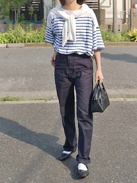 「feepur（フェピュール）のアイテム（チノパンツ）」を使った、RIyO.さん（レディース・159cm）の春コーディネート