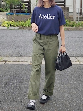 「SHIEN」｜「アイテム（Tシャツ/カットソー）」を使った、RIyO.さん（レディース・159cm）の秋コーディネート
