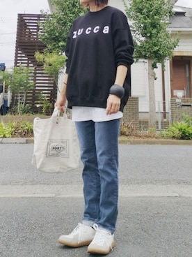 「zucca」｜「アイテム（スウェット）」を使った、RIyO.さん（レディース・159cm）の秋コーディネート